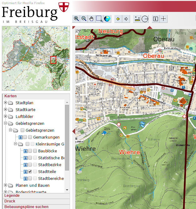 Gemarkungsgrenzen | Bürgerverein Oberwiehre Waldsee